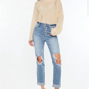 7/27 Kancan Tove Ultra High Rise Mom Jeans